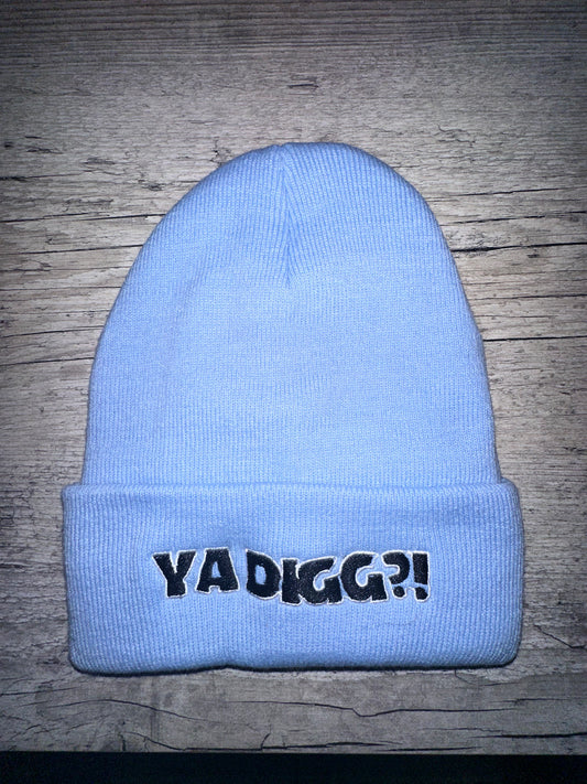 Sky blue satin lined beanie