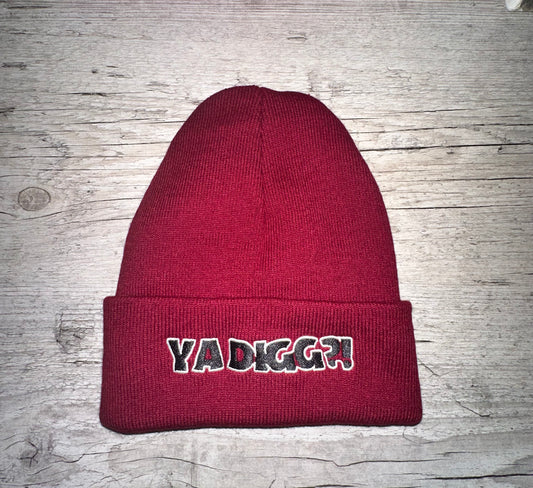 Maroon satin lined beanie