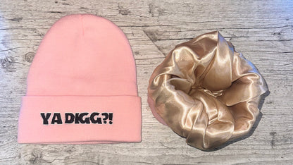 Pink satin lined beanie